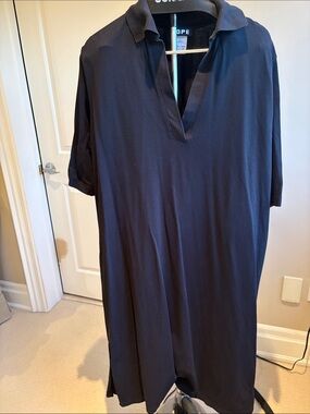 Hope Stockholm Black Knit Polo Shirt Dress